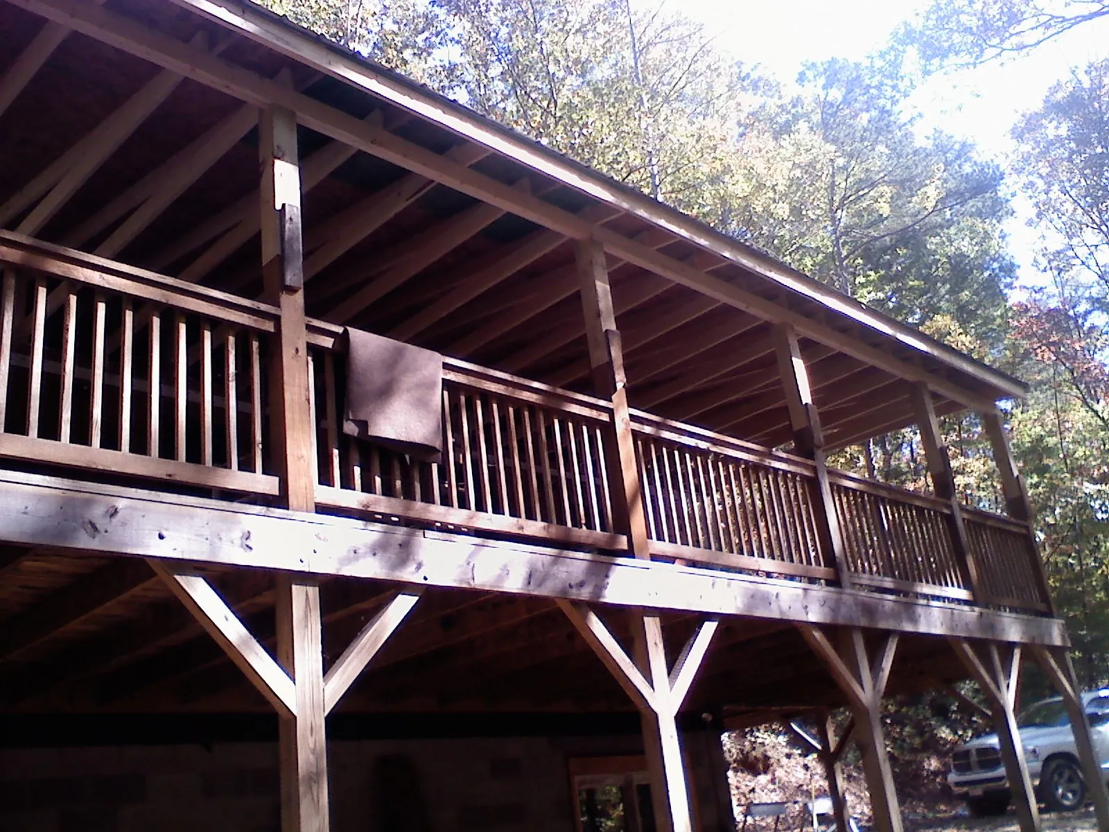 Timber framing under a new elevated porch and deck — Roof Leak Repair in Fontanelle by Roofing Brothers